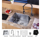 Kraus Stainless Steel Undermount Kitchen Sink Chrome Faucet/Dispenser KHU121-23-KPF1612-KSD30CH