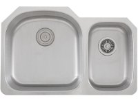 Ticor S105D Undermount Stainless Steel Double Bowl Kitchen Sink With Free Stainless Steel Deluxe Strainer & Basket Strainer