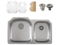 Ticor S105-8 Undermount Stainless Steel Double Bowl Kitchen Sink + Accessories