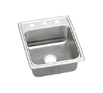 Elkay Lustertone LRAD1720 U-Channel Topmount Single Bowl Sink