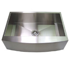 30 Stainless Steel Zero Radius Kitchen Sink Curve Apron Front WC12S003R4