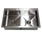 36" Stainless Steel Double Bowl 50/50 Topmount Kitchen Sink HTE3622