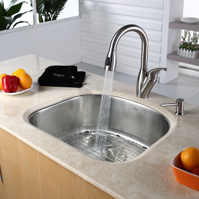 Kitchen Sink Soap Dispenser Pump on Kitchen Sink With Kitchen Faucet And Soap Dispenser Kbu10 Kpf2121 Sd20