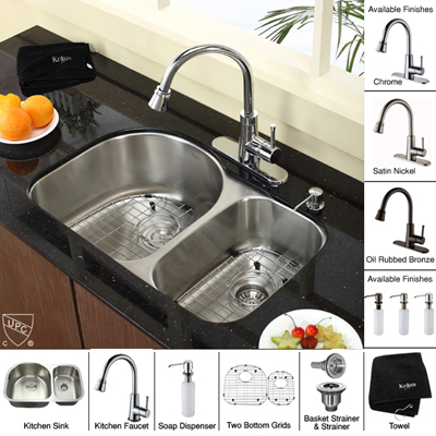 Commercial Kitchen Sinks Stainless Steel on Stainless Steel 30 Inch Undermount 16 Gauge Double Bowl Kitchen Sink