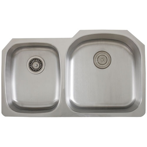 Ticor S105-8R Undermount 16 G Stainless Steel Double-Bowl Kitchen Sink