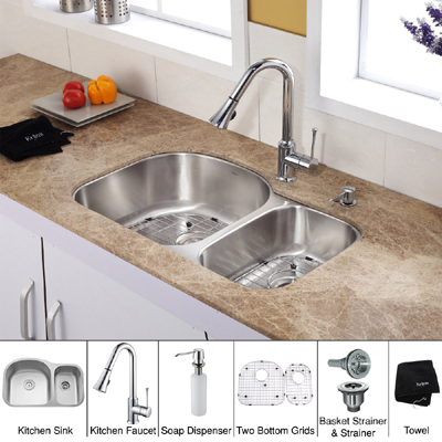 Commercial Kitchen Sinks Stainless Steel on Double Bowl Stainless Steel Kitchen Sink With Chrome Kitchen