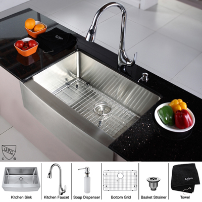 Kitchen Sink Soap Dispenser Pump on Single Bowl Kitchen Sink And Chrome Kitchen Faucet With Soap Dispenser
