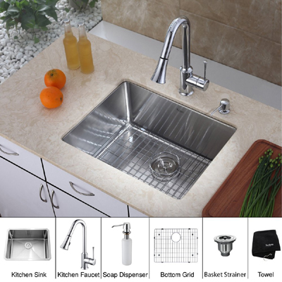 Commercial Kitchen Sinks Stainless Steel on Single Bowl Stainless Steel Kitchen Sink With Chrome Kitchen