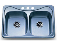 Delta Double Bowl Top Mount Stainless Steel Sink 50x50 20 Gauge DL912