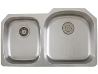 Ticor S105-8R Undermount 16 G Stainless Steel Double-Bowl Kitchen Sink