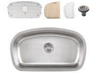 Ticor S115 Undermount 16-Gauge Stainless Single Bowl Kitchen Sink + Accessories