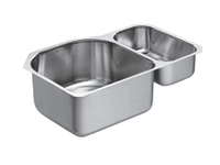 MOEN 28X18 RGHT SM 2 BWL UM STAINLESS ST SINK 22372