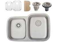 Ticor S305DR Undermount 16G Stainless Steel Double-Bowl Kitchen Sink
