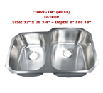 Futura Invicta Reverse 40/60 FA108R Double Bowl Stainless Steel Kitchen Sink