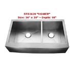 Homeplace Homer EFD3620 Double Bowl Stainless Steel Sink