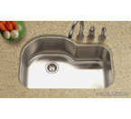 Houzer Medallion Desinger Undermount Offset Single Bowl MH-3200-1