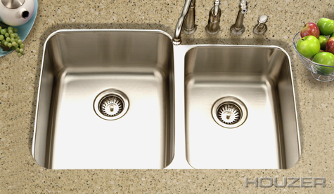 Houzer Medallion Undermount 60/40 Gourmet Double Bowl MES-3221-1