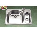 Houzer Premiere Topmount 80/20 Double Bowl PMG-3322SR-1