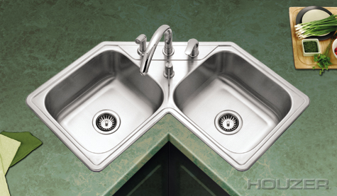 Houzer Premiere Topmount Corner Bowl LCR-3221-1