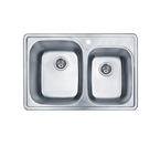 Pelican PL-911 18 Gauge Topmount Double Bowl Stainless Steel Sink