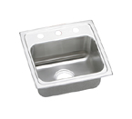 Elkay Lustertone LRAD1716 U-Channel Topmount Single Bowl Stainless Steel Sink