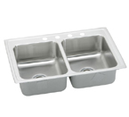 Elkay Lustertone LRAD2922 U-Channel Topmount Double Bowl Stainless Steel Sink