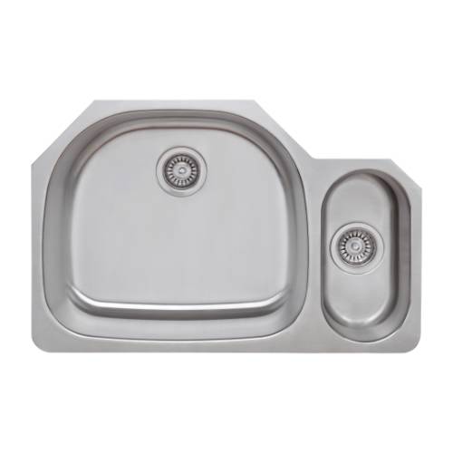 Wells Sinkware 18 Gauge 80/20 Double Bowl Undermount Stainless Steel Kitchen Sink Package CMU3221-95D-1
