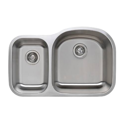 Wells Sinkware 16 Gauge 30/70 Double Bowl Undermount Stainless Steel Kitchen Sink Package CMU3221-79D-16-1