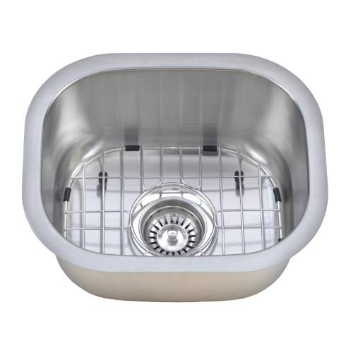 Wells Sinkware 18 Gauge Single Bowl Undermount Stainless Steel Bar Sink Package CMU1513-7-1