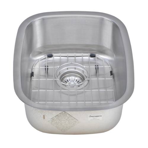 Wells Sinkware 18 Gauge Single Bowl Undermount Stainless Steel Bar Sink Package CMU1518-7-1