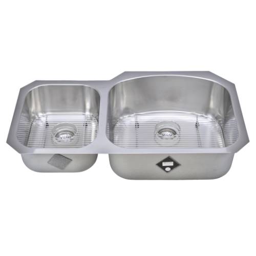 Wells Sinkware 17 Gauge Deck/ 18 Gauge Double Bowl Undermount Stainless Steel Kitchen Sink Package CHU3721-79-1