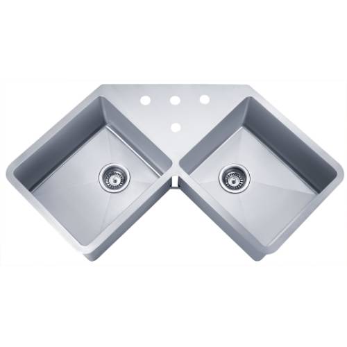 Wells Sinkware 16 Gauge Handcrafted "Butterfly" Undermount Double Bowl Stainless Steel Kitchen Sink SSU4424-10