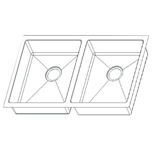 Wells Sinkware 18 Gauge ADA Handcrafted Undermount Double Bowl Stainless Steel Kitchen Sink Package SSU3018-45-1
