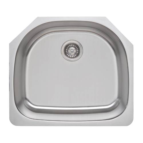 Wells Sinkware 18 Gauge D-shape Single Bowl Undermount Stainless Steel Kitchen Sink CMU2421-9D CMU2421-9D
