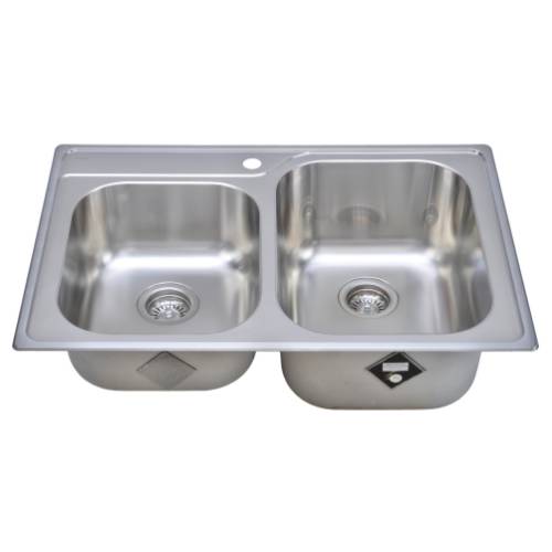 Wells Sinkware 18 Gauge Double Bowl Topmount Stainless Steel Kitchen Sink GLT3322-79