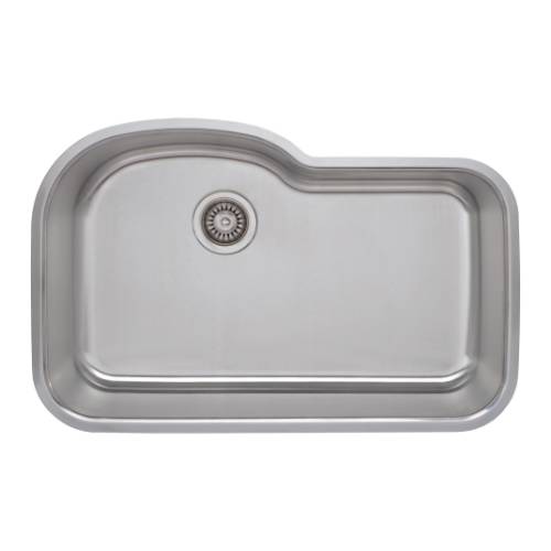 Wells Sinkware 18 Gauge Offset Single Bowl Undermount Stainless Steel Kitchen Sink DTU3121-9