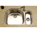 Houzer Medallion Desinger Undermount 80/20 Double Bowl MG-3209SR-20
