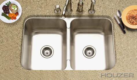 Houzer Medallion Undermount 50/50 Gourmet Double Bowl MGD-3120-20