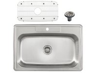 Ticor S994 Overmount Stainless Steel Single Bowl Kitchen Sink + Accessories