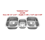 Leonet Manhattan LE-605 Triple Bowl Stainless Steel Kitchen Sink
