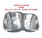 Futura Invicta 60/40 FA108 Double Bowl Stainless Steel Kitchen Sink