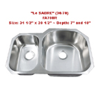 Futura Le Sabre Reverse 30/70 FA708R Double Bowl Stainless Steel Kitchen Sink