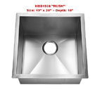Homeplace Rusk HBB1920 Single Bowl Stainless Steel Sink