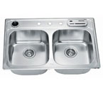 Dawn AST3322 Topmount Equal Double Bowl Stainless Steel Sink