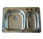 Alpha International D-321 Drop-In 70/30 Double Bowl Stainless Steel Sink
