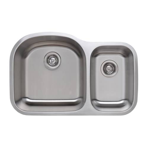Wells Sinkware 18 Gauge 70/30 Double Bowl Undermount Stainless Steel Kitchen Sink Package CMU3221-97D-1
