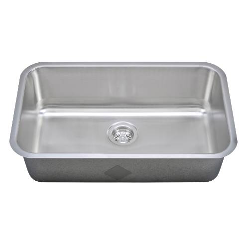 Wells Sinkware 18 Gauge Single Bowl Undermount Stainless Steel Kitchen Sink Package CMU3018-9-1