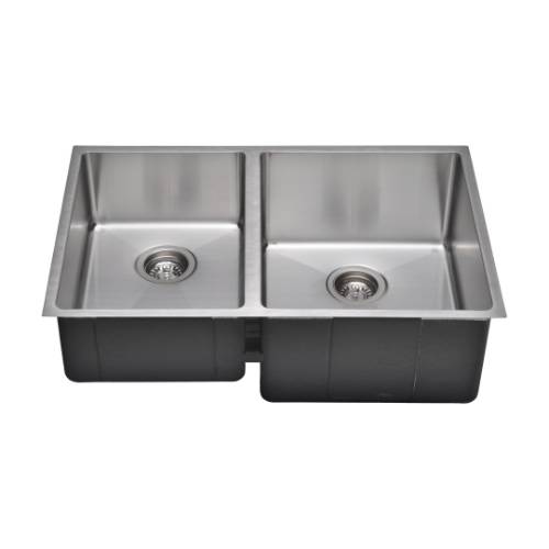 Wells Sinkware Commercial Grade 16 Gauge Handcrafted Double-Bowl Undermount Stainless Steel Kitchen Sink Package CSU3020-79-1