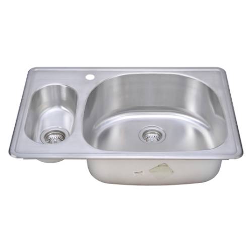 Wells Sinkware 18 Gauge 20/80 Double Bowl Topmount Stainless Steel Kitchen Sink CMT3322-59D