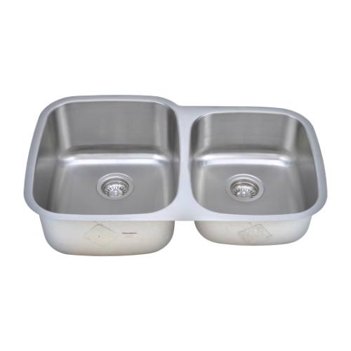 Wells Sinkware 18 Gauge 60/40 Double Bowl Undermount Stainless Steel Kitchen Sink CMU3221-97